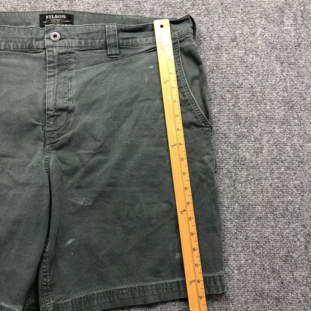 Filson Mens Charcoal Gray Green Cotton Canvas Chino Shorts Size 40